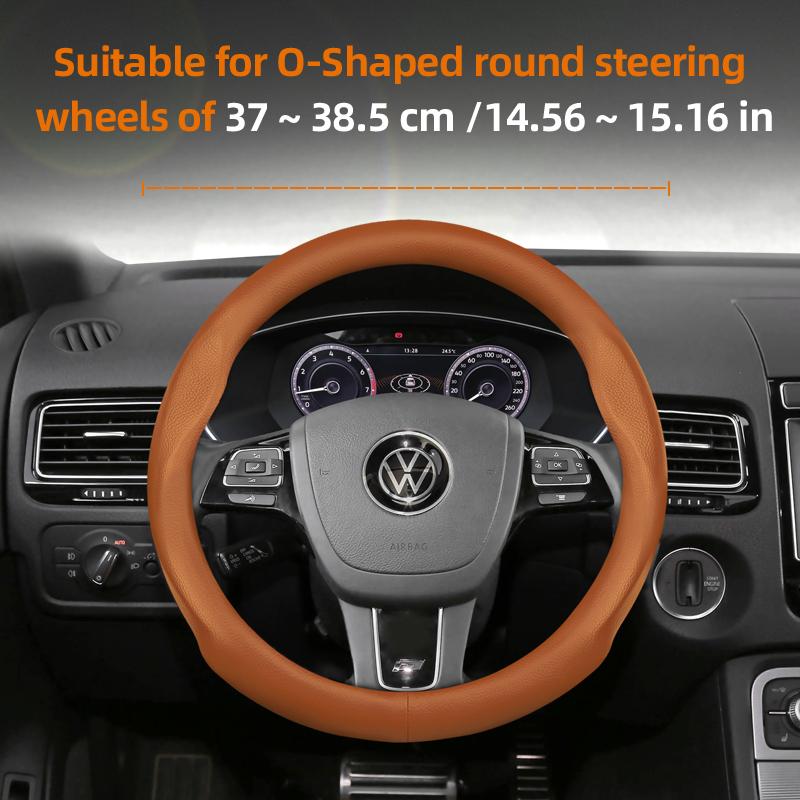 Suitable for Volkswagen Ultra-Thin Breathable Leather Steering Wheel Cover Suitable for Polo Golf 5 6 7 up Gol Volante Scirocco Passat B6 B8 Sedan