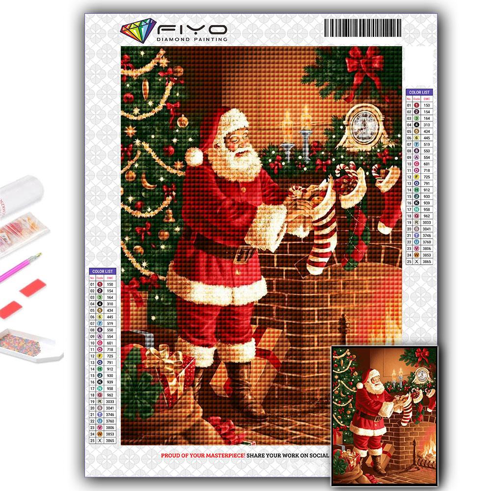 5D DIY Алмазная картина вышивка крестиком Рождественская елка Санта-Снеговик Алмазная вышивка Мозаика Настенное украшение дома