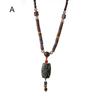 Boho Lucky Gift Ethnic Jewelry Party Mala Wood Bead Buddhist Horn Fish Pendant Nepal Necklace