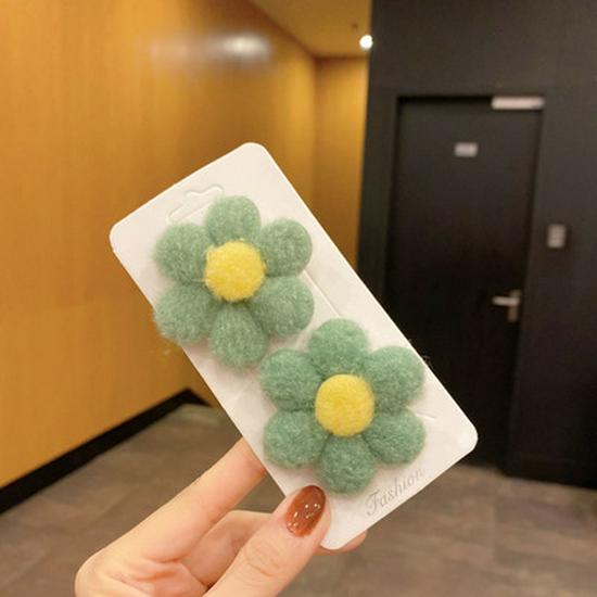 Мультяшные плюшевые заколки для волос для детей - Милые осенне-зимние заколки для маленьких девочек, в корейском стиле принцессы