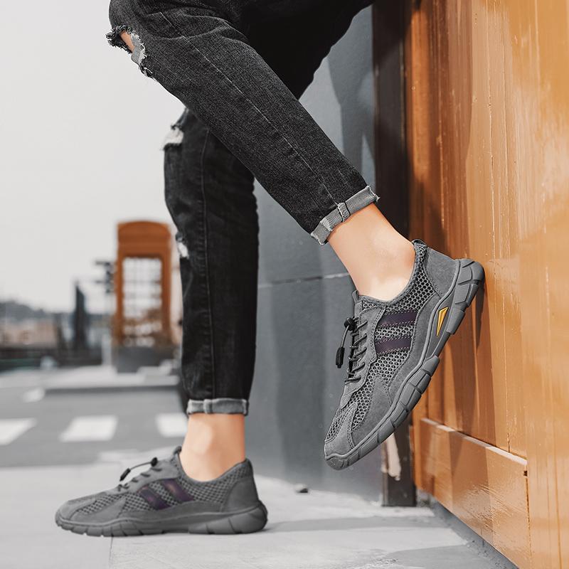 Летние мужские кроссовки, дышащая повседневная обувь, удобные мужские мокасины, сетчатая обувь, кроссовки для ходьбы на открытом воздухе