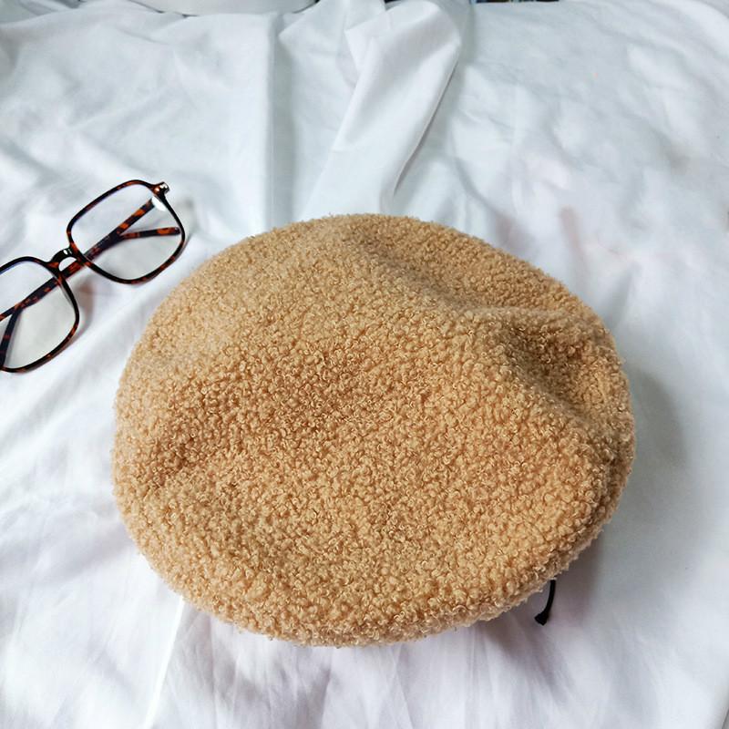 Берет теплая шерстяная зимняя шапка-бини шапка винтажная простая берет шапки однотонные женские зимние теплые шапки