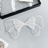 White Mesh Bead Sequin Embroidery Bow Cloth Sticker Clothing Sling Vest Dress Decorative Cloth Sticker Accessories