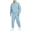 Nike Solo Swoosh Casual Comfortable Soft Minimalist Style Fleece Lined Knitted Sweatpants Men's Denim Blue Green/White DX1365-464