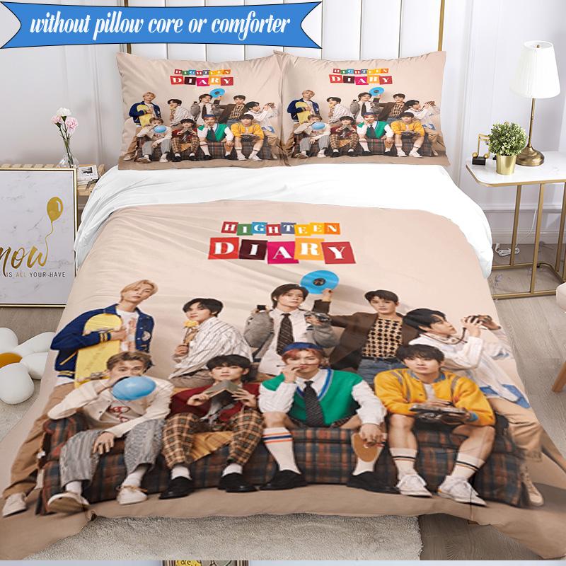 Kpop music 3pcs K-pop music group Bedding set,Ideal for Bedroom, Dormitory,Including Duvet Cover And 2pcs Pillowcases,Fan gifts