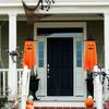 Halloween Hanging Decoration Outdoor Hanging Pumpkin Ghost with Witch Hat for Outside Yard Porch Lawn Tree Decor