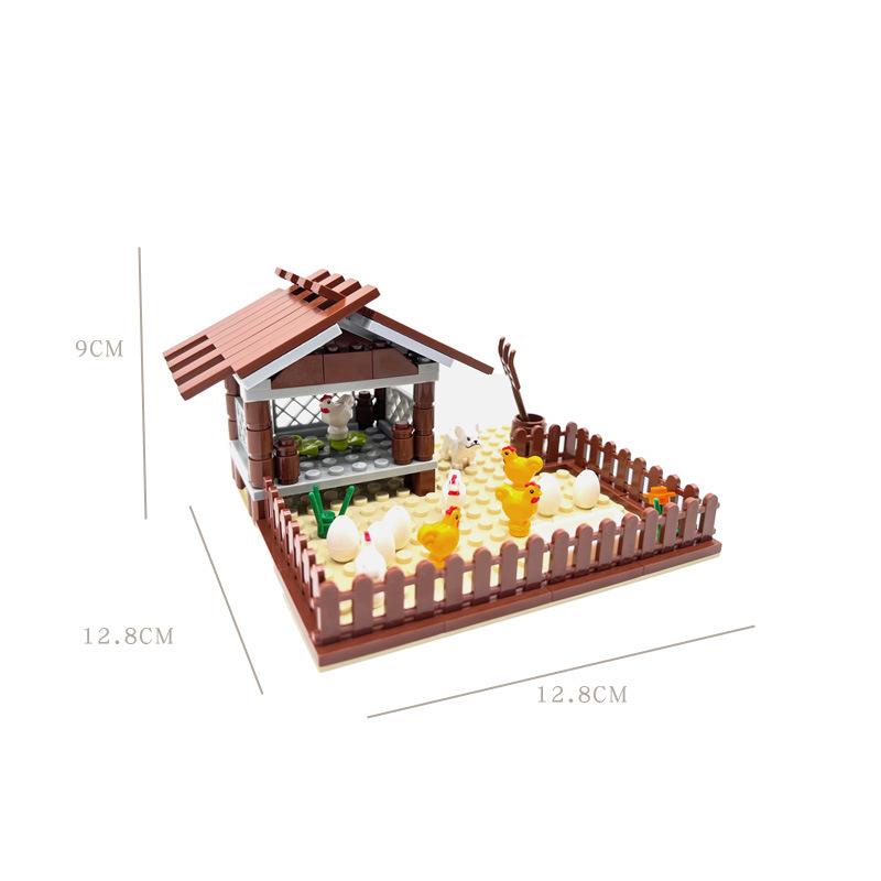 Farm Animal Building Blocks Set: Cow, Pig, Chicken & Horse DIY Kit