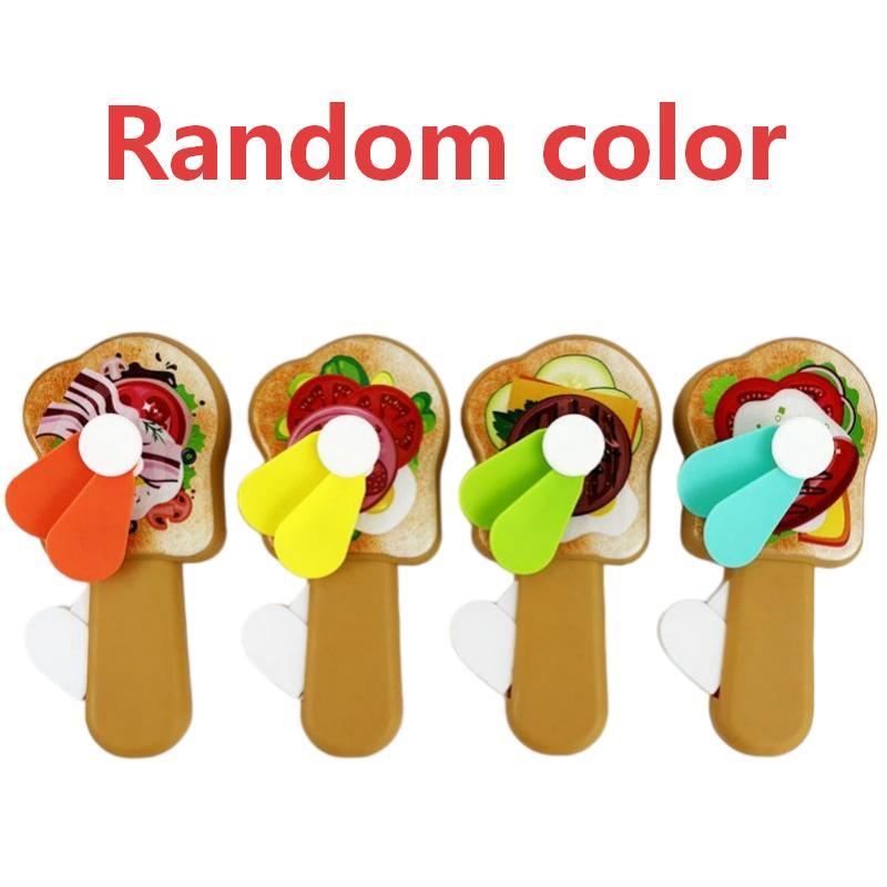 Cute Donut Manual Hand Press Fan No Battery Required Mini Cooling Toy for Kids Theme Party Giveaway Gifts