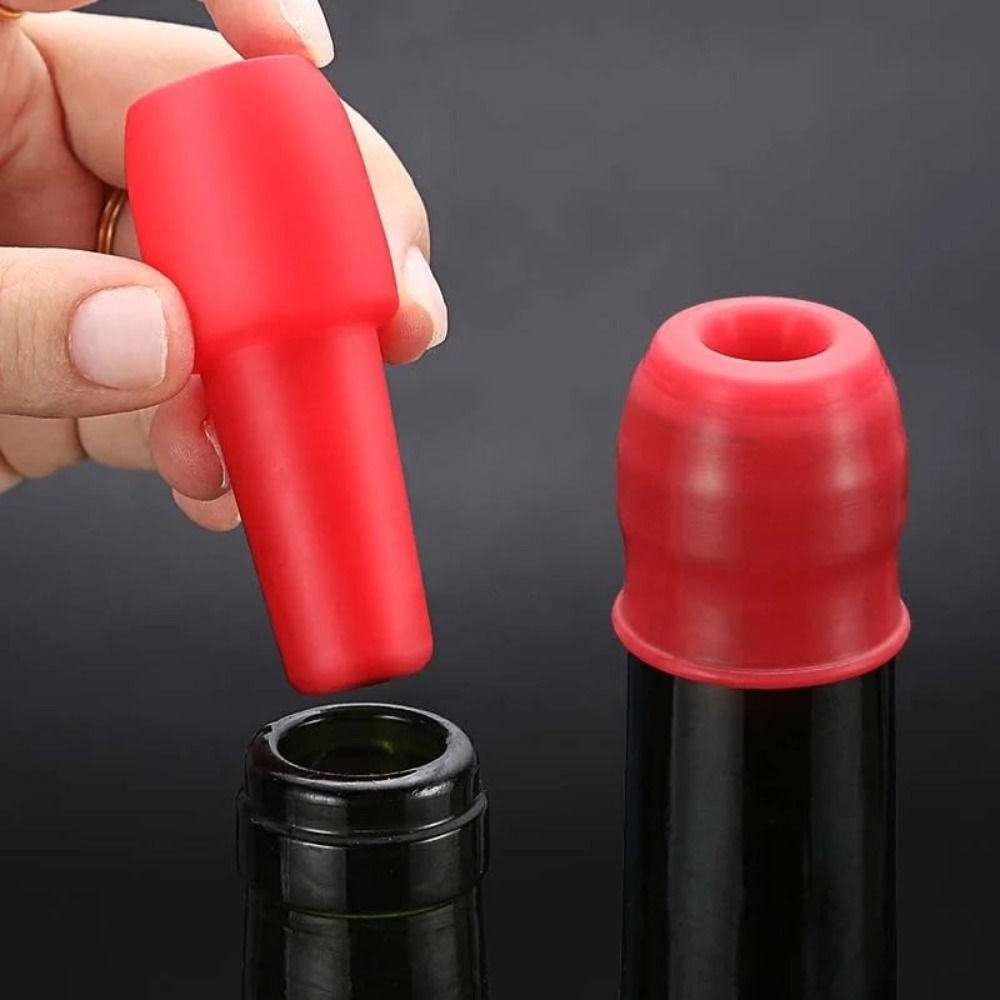1/5PCS Kitchen Tools Wine Bottle Stopper Reusable Silicone Wine Stopper Convenient Wine Sealer