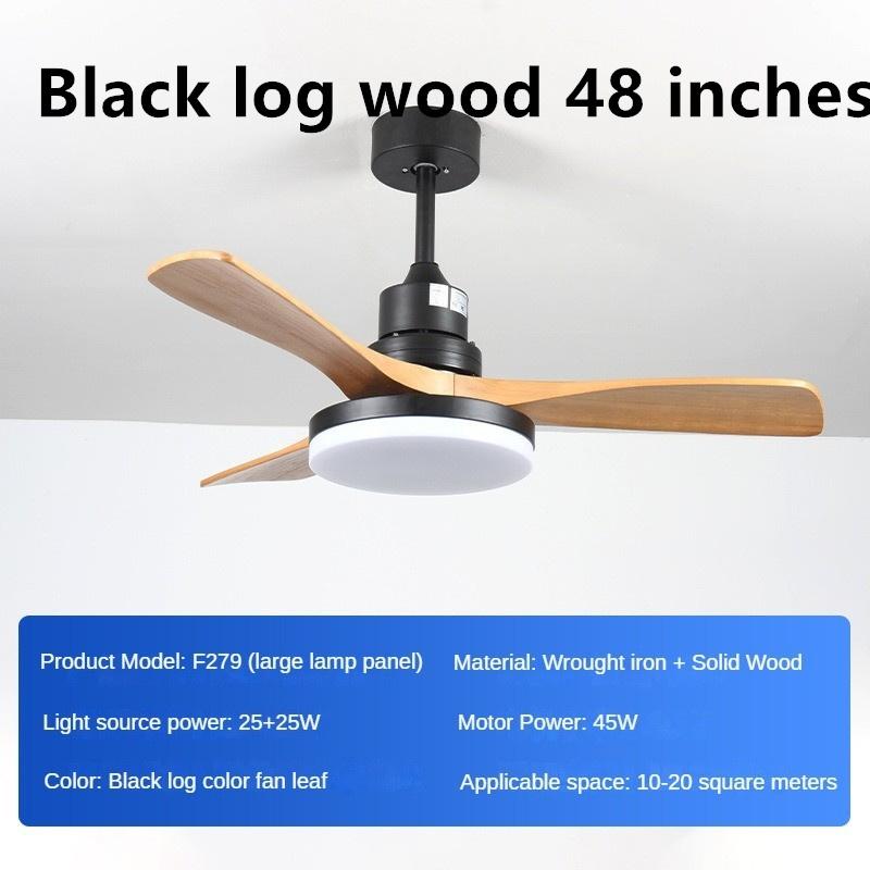 45 Вт бытовой интеллектуальный регулируемый частотный электрический вентилятор для гостиной, светильник из цельного дерева, ретро-вентилятор для ресторана, полный спектр