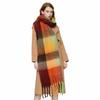 Winter Female Lattice Imitation Cashmere Scarf for Women Thick Warm Pashmina Bufanda Shawl Rainbow Tassel Echarpe Poncho Stoles