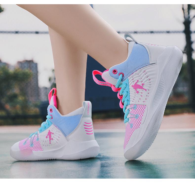 Детские дышащие баскетбольные кроссовки Kobe - Осенняя сетка, Противоскользящие, Мягкая подошва, Износостойкие для спорта и бега в начальной школе