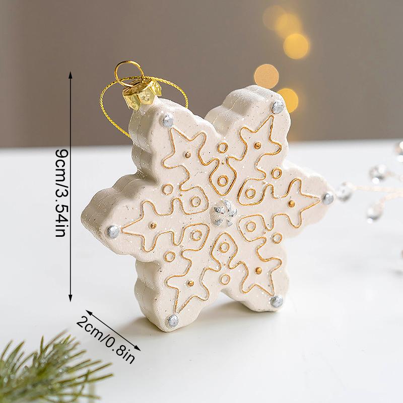 1Pc Christmas Tree Decorations White Nordic Style Pendants Platinum Plastics Multiple Styles