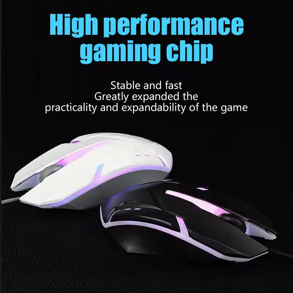 Игровая клавиатура и мышь Игровая клавиатура для ПК Клавиатура с RGB-подсветкой Резиновые колпачки клавиш Проводная английская клавиатура Мышь Игровая мышь