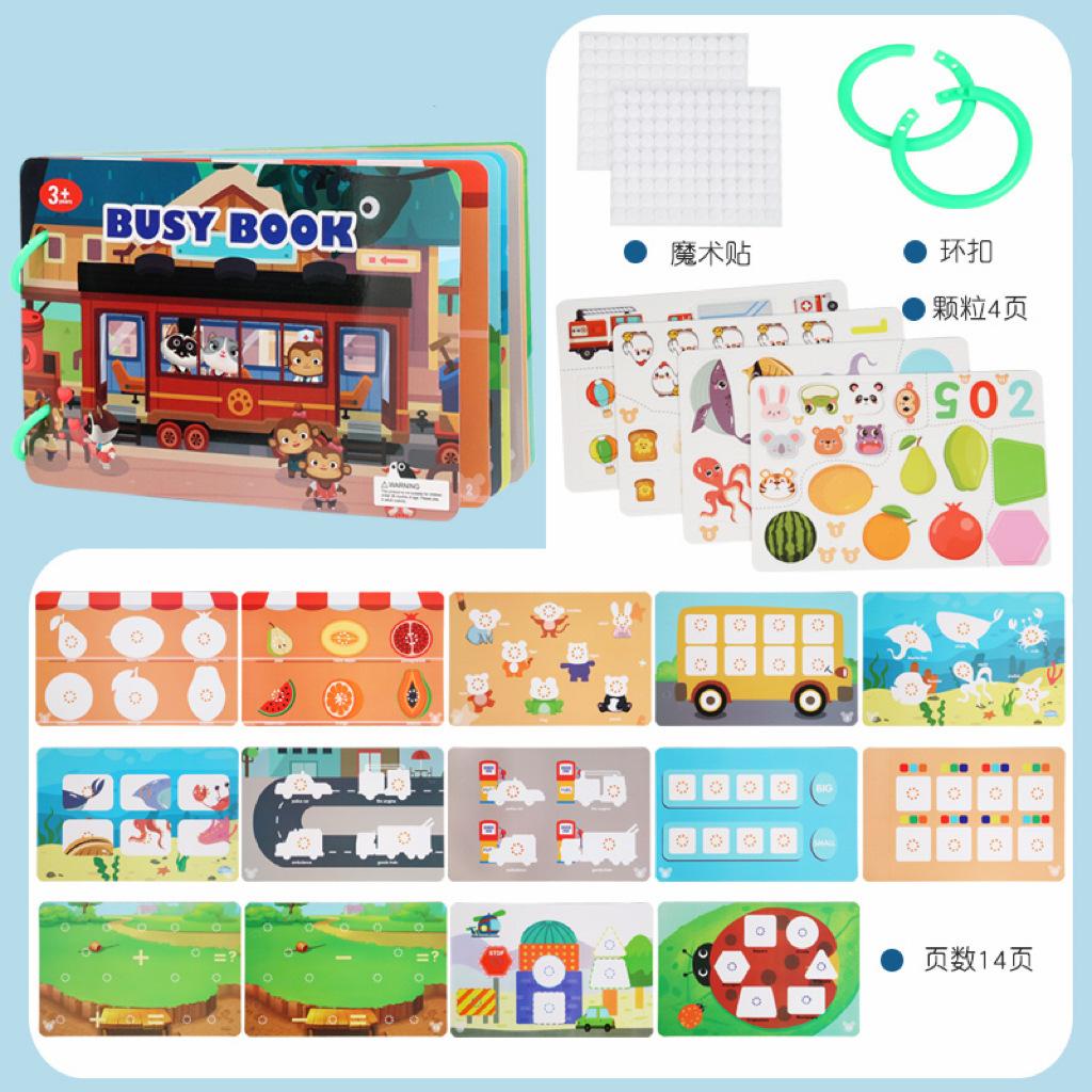 Монтессори Занятая книжка для малыша Моя первая тихая книжка Наклейки Раннее обучение Образование Детская игрушка Игра с пазлами-совпадениями для подарка малышу