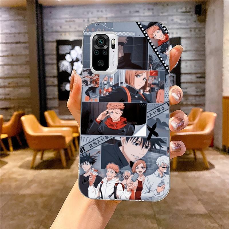 Jujutsu Kaisen Phone Case For Xiaomi 12 11T 10 9 Redmi Note 11 10 10S Pro Redmi 9 9A 8 Transparent Phone Cover