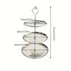 2/3Tier Stainless Steel Cake Stand Holder Fruit Tray Restaurant Detachable Dessert Rack Gold Silver Fruit Plate Snack Candy Tray