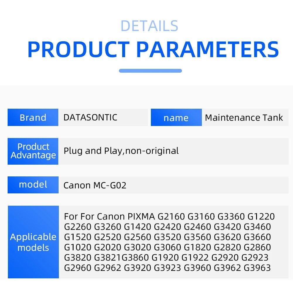 MC-G02 Коробка для обслуживания с чипом для Canon G1922 G2920 G2923 G2960 G2962 G3920 Коробка для обслуживания 1 шт. 5 шт.