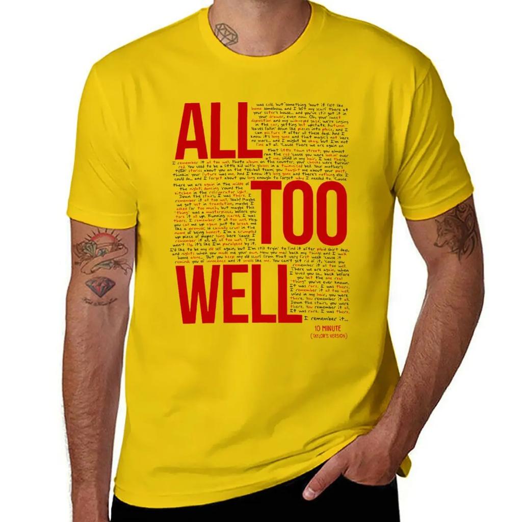 All Too Well Taylor T-Shirt funnys blanks black t-shirts for men