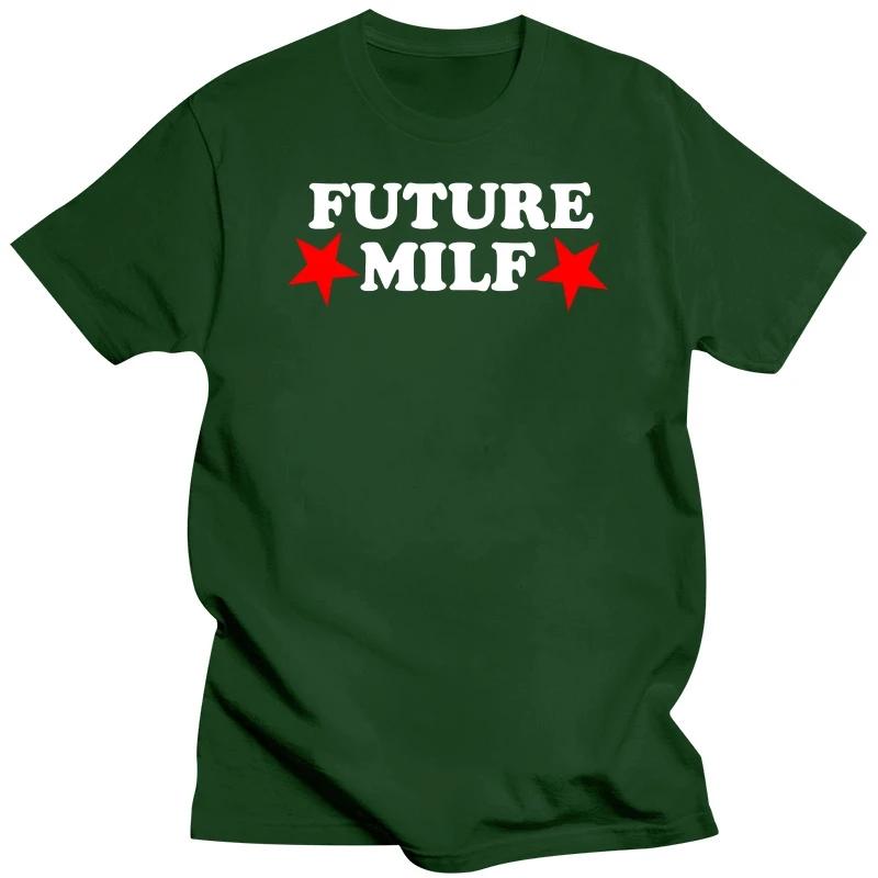 Новинка Крутая Ретро Футболка FUTURE MILF Графическая Уличная Одежда с Коротким Рукавом Подарки на День Рождения Летняя Футболка Мужская Одежда