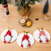 Cartoon Santa Claus Christmas Decorations Creative Decorative Items Dwarf 3D Cutlery Pouch 1Pcs Knife and Fork Bag Indoor Ornaments No-Face Doll