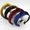 Autumn and Winter Women Fashion Colorful Nylon Velvet Knot Headband Hair Holder Ornament Ladies Hairband Accessories Hair Band