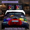 Personalized 3Pcs Bedding SetAmong Us Custom Text Duvet Cover Pillowcase Set Bedroom Gift