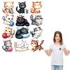 Animal Patches Cartoon Cats Cute Transfers T-Shirt Diy Parches Ropa Heat Press Appliqued Clothes Stickers Patch For Clothing