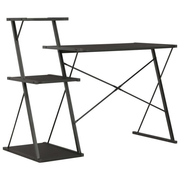 VidaXL Bureau avec étagère Noir 116x50x93 cm 20288