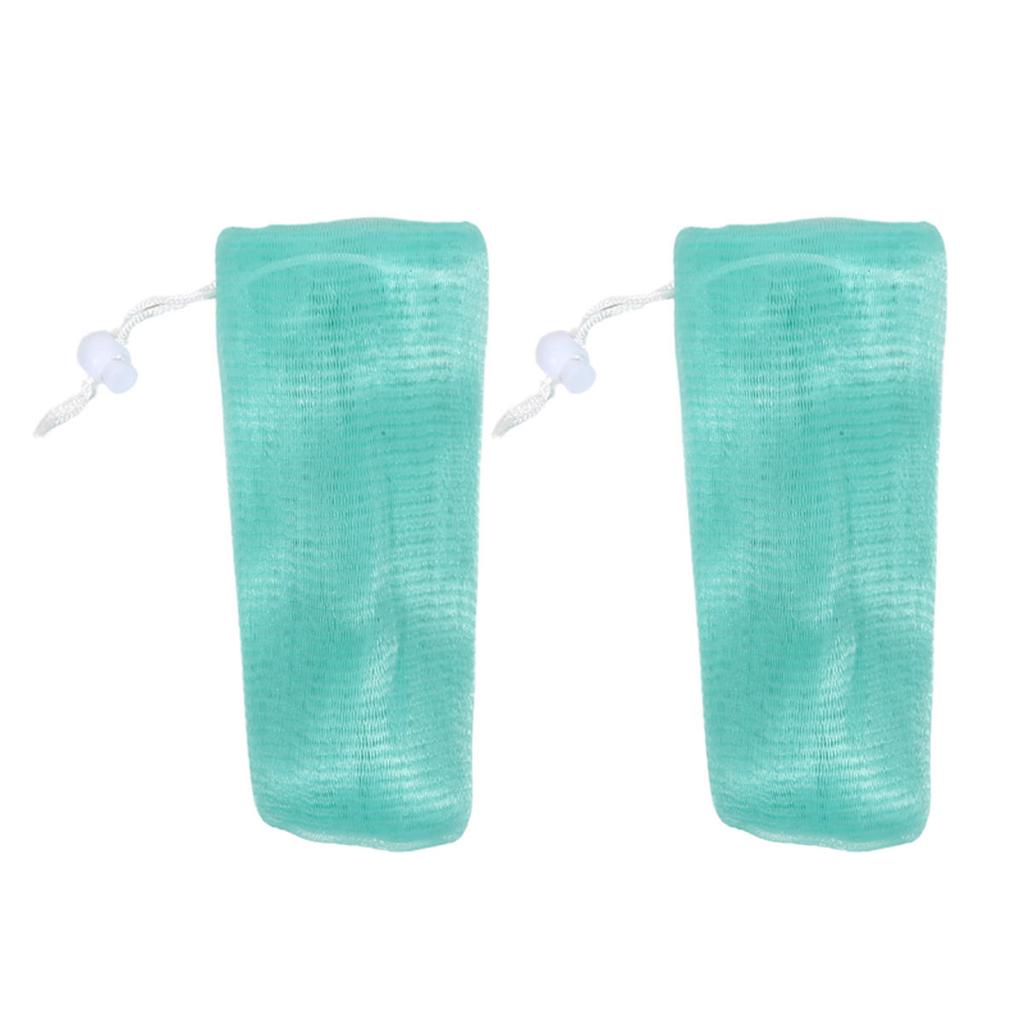 Exfoliating Nylon Mesh Soap Pouch Bubble Foam Net Soap Bag for Shower Soap Sack Holder Pocket Body Facial Cleaning Tool