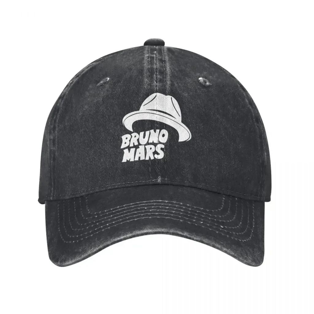 Bruno Mars Pop Musician Singer Baseball Caps Retro Distressed Denim White Hat Word Snapback Hat Unisex WoUnisex Outdoor Running Caps