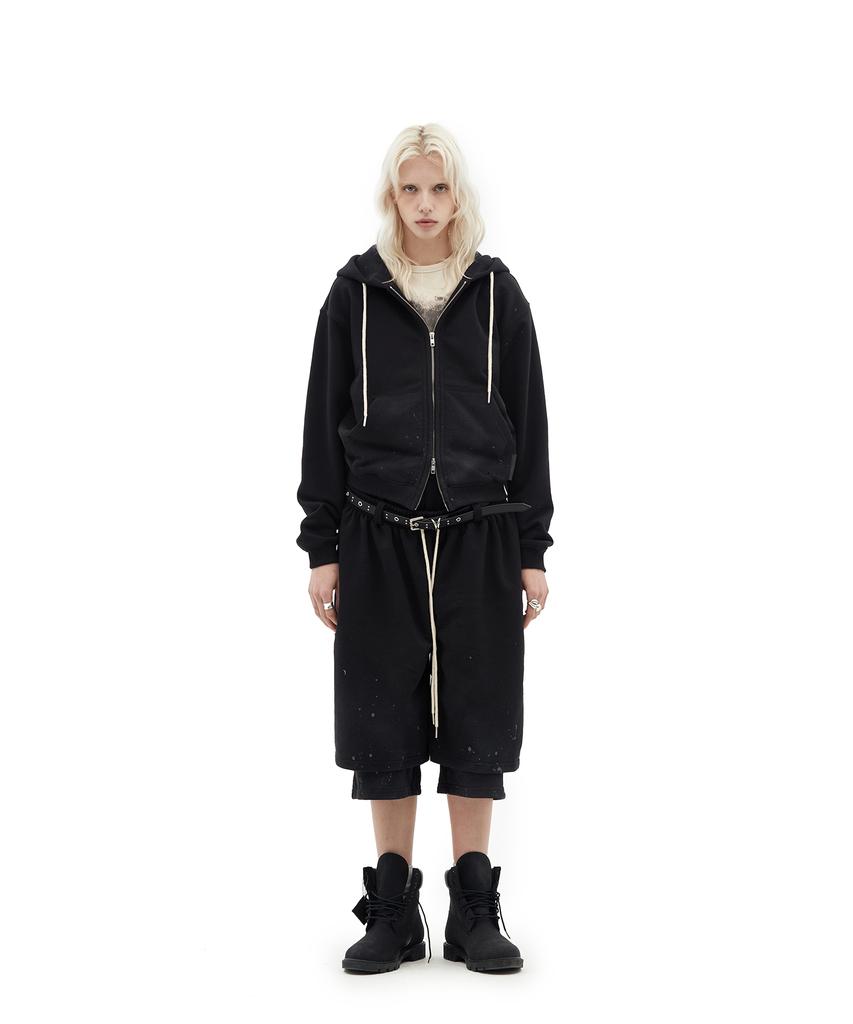 Defgarments Живопись Кистью Худи На Молнии [Черный]