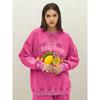 Easy Peasy Squeezy Bow Lemon Fruit Printed Washed Sweatshirt Women Cotton Crewneck Pullovers Woman Autumn Oversize