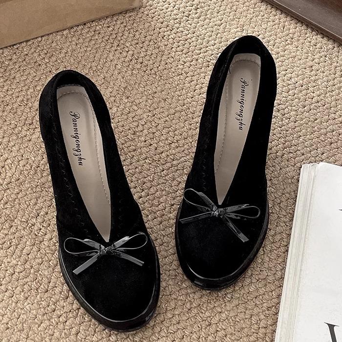 Коричневые туфли на высоком каблуке с бантом в стиле ретро, женские туфли на высоком каблуке, новая осенне-зимняя юбка 2025 года, французские туфли Мэри Джейн