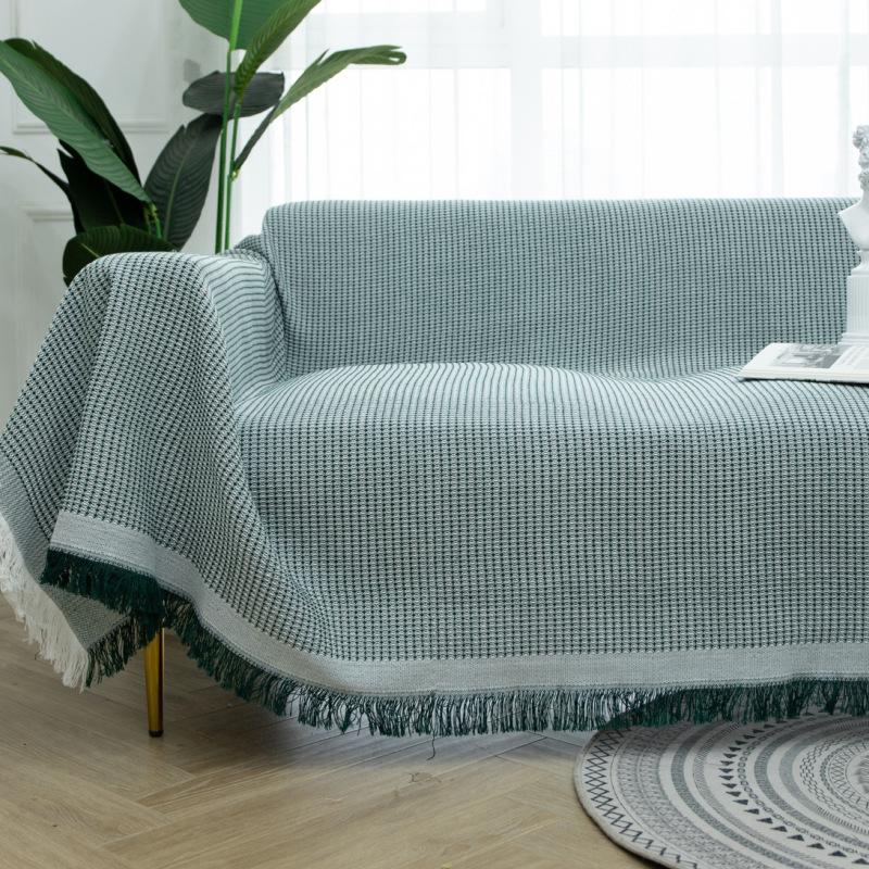 Cotton Linen Sofa Cover Blanket Solid Color Non-slip Sofa Towel for Living Room Furniture Decor Tapestry Couch Cover