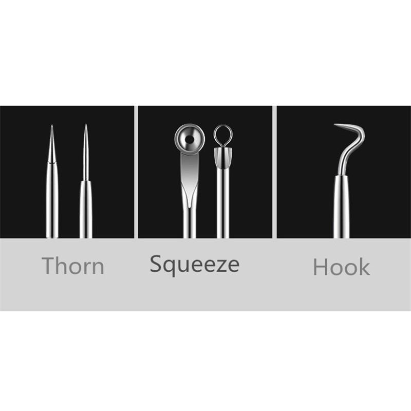 4 шт., набор игл для удаления черных точек, прыщей и прыщей, набор игл для выдавливания акне, инструменты, ложка для чистки лица, экстрактор Por