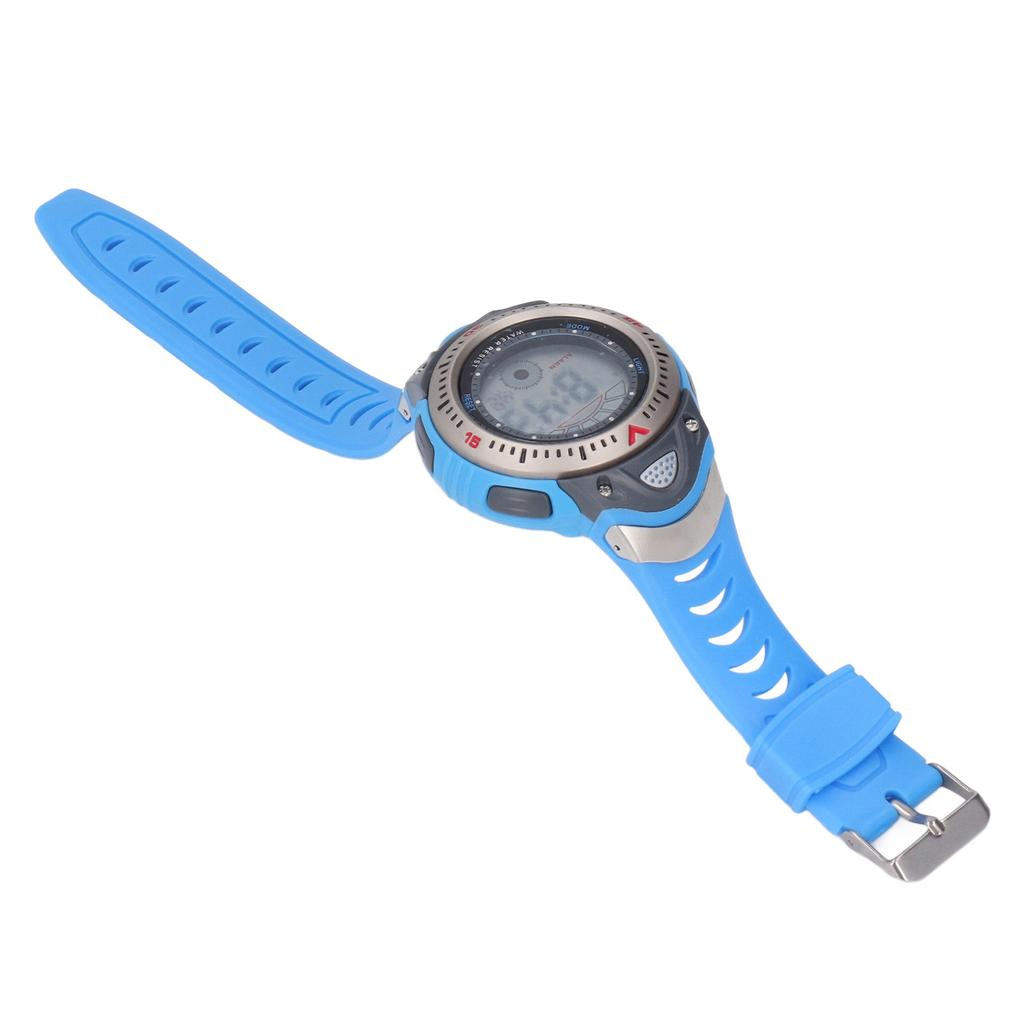 Men Digital Sports Watch 50M Waterproof LED Backlight Dual Time Display Stopwatch Week Calendar Alarm Outdoor Watch Blue