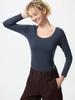 Uniqlo Футболка Japan HeaTTech U-образным вырезом с рукавом 8 мин.