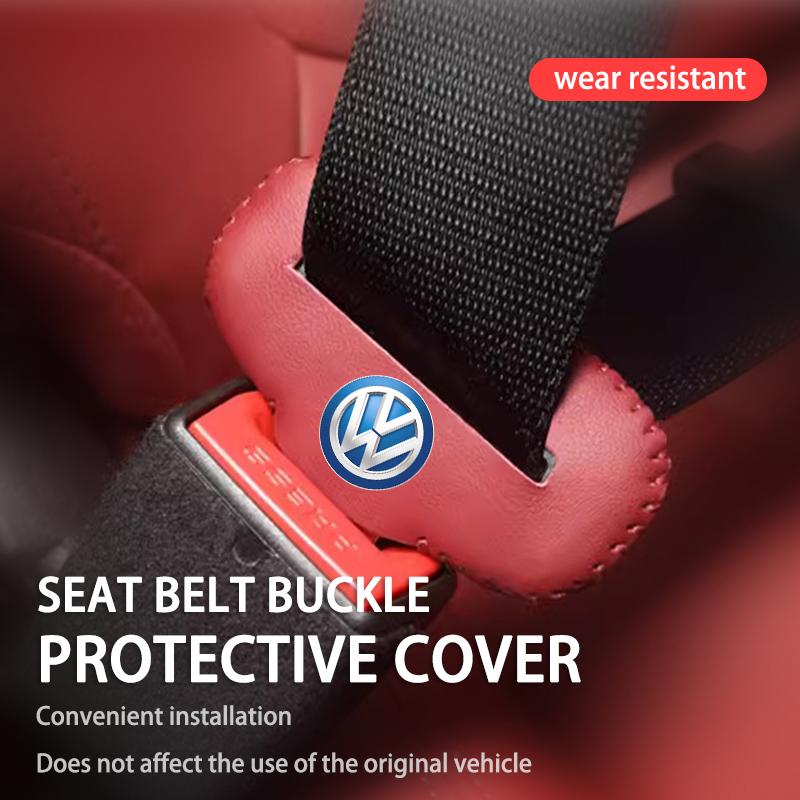 Leather Car Seat Belt Buckle Clip Anti-Scratch Protector Auto Accessories For Volkswagen VW Scirocco Jetta Beetle Golf 4 5 6 zg9