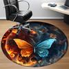 1pc Butterfly Print Carpet for Office Non-Slip, Round Carpet, Soft & Comfortable, Carpet for Office, Lightweight Round Floor Mat