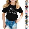 Children's Fashion Daily Printed Round Neck Short Sleeved Casual T-shirt Top