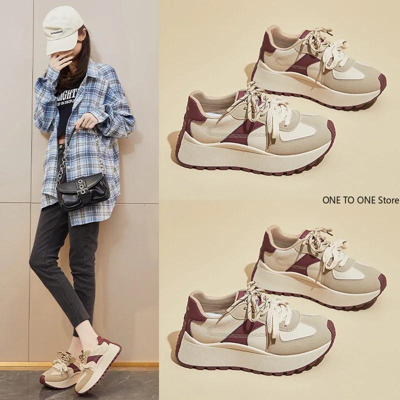 Fashion Ins Korean Version Shoes Women's Fashion 2025 Autumn New Height Increasing Student Running Sports Casual Shoes Street Shot BN025