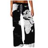 Женские повседневные модные свободные брюки для йоги с цифровым принтом и широкими штанинами.