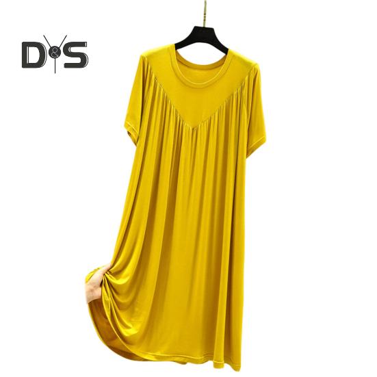 Pullover Lady Night Robe Short Sleeves Stylish Sleepwear Women Night Dress