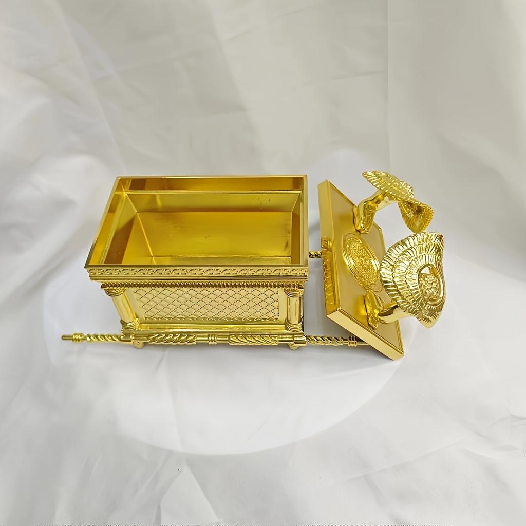 Золотой Ковчег Завета Фигурка Заповеди, Жезл Аарона и Манна - Религиозная шкатулка для украшений, Межконфессиональные праздники, Без электричества