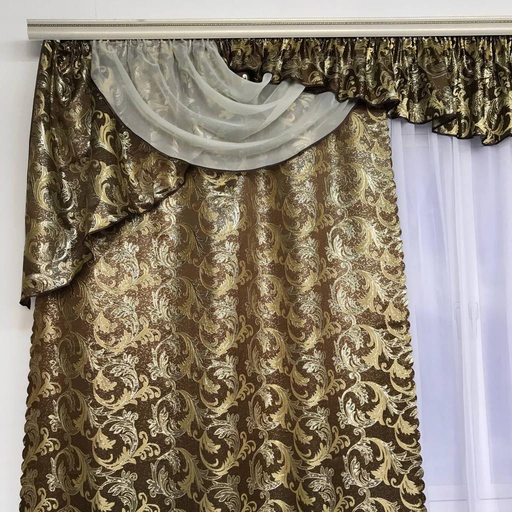 Комплект оконных штор с ламбрекеном (150х270 см), жаккард