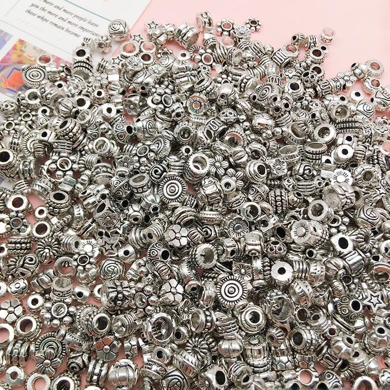 Антикварные серебряные бусины-разделители в форме цветов и звезд для самодельных украшений