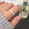 Korean Version Plain Ring Irregular 925 Sterling Silver Versatile Ring Women's Niche Ins Style Design Non-fading Combination Ring