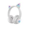 Bluetooth-наушники с кошачьими ушками и подсветкой, до 8 часов непрерывной работы, регулируемые, для спорта и игр, 5.0 LED, Воспроизведение, Беспроводные/Проводные,