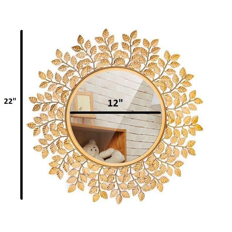 Зеркало настенное, не ржавеющее и устойчивое к погодным условиям - Идеальное зеркало для гостиной, ванной комнаты, спальни, фойе | прихожей, зоны умывальника - Золотое 22 дюйма 1 шт.
